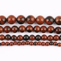 Mahogany Obsidian Kralen, Mahonie Obsidiaan, Ronde, gepolijst, DIY & verschillende grootte voor keus, Per verkocht Ca 37 cm Strand