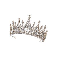 Tiaras, Cinko lydinys, su Krištolas, padengtą, Bižuterijos & moters & su Kalnų krištolas, daugiau spalvų pasirinkimas, nikelio, švino ir kadmio nemokamai, Vidinis skersmuo:Apytiksliai 150mm, Ilgis 36 cm, Pardavė PC