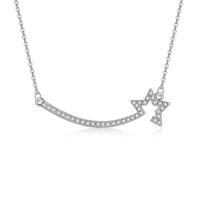 Collana in ottone, with 1.97inch extender chain, gioielli di moda & per la donna & con strass, assenza di nichel,piombo&cadmio, 41mm, Venduto per Appross. 15.75 pollice filo