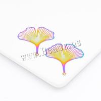 Brass Jewelry Pendants Ginkgo Leaf fashion jewelry & DIY multi-colored nickel lead & cadmium free Sold By PC