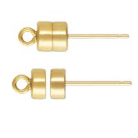 Arany töltött ékszer, Gold-teli, -val Mágnes, 14 Ezer aranytöltött, DIY, 0.64x9.5mm, 4.5mm, Lyuk:Kb 1.4mm, Által értékesített pár