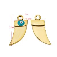 Evil Eye Hangers, 304 roestvrij staal, mode sieraden & boze oog patroon & voor vrouw & glazuur, meer kleuren voor de keuze, nikkel, lood en cadmium vrij, 13.50x21mm, Gat:Ca 2.1mm, 5pC's/Bag, Verkocht door Bag