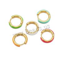 Mens acier inoxydable Hoop boucles d'oreilles, Acier inoxydable 304, bijoux de mode & pour femme & émail, plus de couleurs à choisir, 12*3mm, 2pairescouple/sac, Vendu par sac