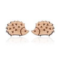 Roestvrij staal Stud Earrings, Hout, met 304 roestvrij staal, mode sieraden & voor vrouw, oorspronkelijke kleur, 7x10mm, Verkocht door pair