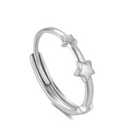 Vinger Ring in edelstaal, 316L roestvrij staal, Ster, Verstelbare & mode sieraden & voor vrouw, meer kleuren voor de keuze, inner diameter:17~21mm, Verkocht door PC