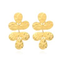 Zinc Alloy Oorbellen, Three Leaf Clover, plated, mode sieraden, meer kleuren voor de keuze, nikkel, lood en cadmium vrij, 45x79mm, Verkocht door pair