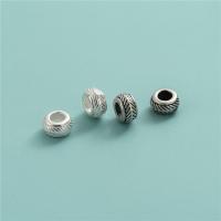 925 Sterling Silver Spacer Bead, Rondelle, DIY, fler färger för val, 6.20x3.60mm, Hål:Ca 2.9mm, Säljs av PC