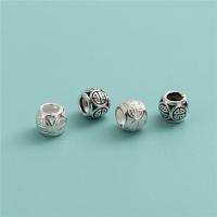 925 argento sterlina perlina con a foro largo, Cerchio, DIY, nessuno, 4.60mm, Foro:Appross. 3mm, Venduto da PC