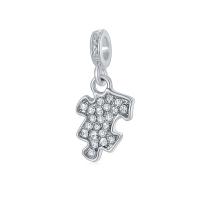 European stile Zinc Alloy pendenti, lega in zinco, placcato color argento, DIY & con strass, assenza di nichel,piombo&cadmio, 10-30mm, Venduto da PC