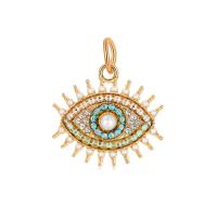 Evil Eye Hangers, Zinc Alloy, met Plastic Pearl, gold plated, DIY & glazuur & met strass, gemengde kleuren, nikkel, lood en cadmium vrij, 10-30mm, Verkocht door PC