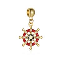 European stile Zinc Alloy pendenti, lega in zinco, Timone, placcato color oro, DIY & smalto & cavo, colori misti, assenza di nichel,piombo&cadmio, 10-30mm, Venduto da PC