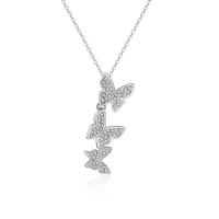 Zinc Alloy Jewelry Necklace Butterfly plated for woman & with rhinestone nickel lead & cadmium free Length Approx 50 cm Sold By PC