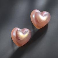 Pendientes de Perno de Aleación de Zinc, Corazón, Joyería & para mujer, Rosado, libre de níquel, plomo & cadmio, 20x16.5mm, Vendido por Par