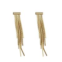 Fashion Fringe Boucles d'oreilles, laiton, Placage de couleur d'or, Vintage & pour femme, protéger l'environnement, sans nickel, plomb et cadmium, 10x55mm, Vendu par paire