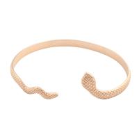 Rustfrit stål Bangle, 304 rustfrit stål, Snake, forgyldt, mode smykker, flere farver til valg, 61x73x2.50mm, Solgt af PC