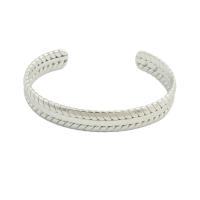 Nerūdijančio plieno Bangle, 304 Nerūdijantis plienas, padengtą, Bižuterijos, sidabras, 50x66x2mm, Pardavė PC