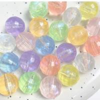 Acrylic Jewelry Beads Round plated DIY 16mm Approx 1.8mm Sold By Bag