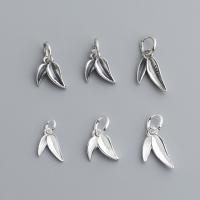 925 Sterling Silver κρεμαστό κόσμημα, Φύλλο, DIY & διαφορετικό μέγεθος για την επιλογή, περισσότερα χρώματα για την επιλογή, Sold Με PC