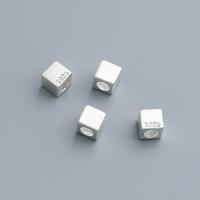 925 Sterling Silver Spacer Bead, Square, polerad, DIY, silver, 5mm, Hål:Ca 3mm, Säljs av PC