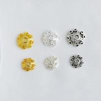 925 Sterling Sølv Bead Cap, Four Leaf Clover, forgyldt, du kan DIY & forskellig størrelse for valg & hule, flere farver til valg, Solgt af PC