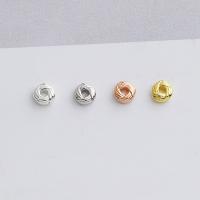 925 Sterling Silver Spacer Bead, plátáilte, DIY, dathanna níos mó le haghaidh rogha, 4x1.60mm, Poll:Thart 1.5mm, Díolta De réir PC