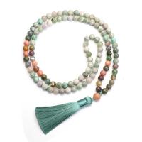 Agaat ketting, Indian Agaat, met Polyester garens & Edelsteen, handgemaakt, Natuurlijk & mode sieraden & verschillende stijlen voor de keuze & voor vrouw, multi-gekleurde, Verkocht door Strand