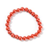 Bracelets de pierres précieuses, cinabre, Rond, bijoux de mode & unisexe & normes différentes pour le choix, rouge, Longueur Environ 19 cm, Vendu par PC