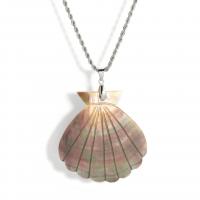 Bhlaosc Necklaces, Shell, le Sinc Alloy, le 6cm slabhra extender, Shell, dath airgid plated, jewelry faisin & unisex, il-daite, 51x53mm, Fad Thart 59 cm, Díolta De réir PC