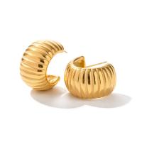 Stainless Steel Stud Earrings 304 Stainless Steel Vacuum Ion Plating fashion jewelry & for woman golden Sold By Pair