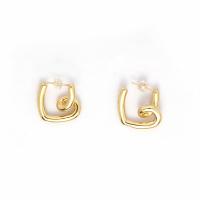 Pendientes de Perno en Latón, metal, chapado en color dorado, para mujer, libre de níquel, plomo & cadmio, 25mm, Vendido por Par