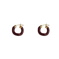 Orecchini cerchietti Hoop ottone, placcato color oro, per la donna & smalto, assenza di nichel,piombo&cadmio, 17mm, Venduto da coppia