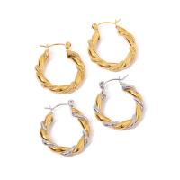 Mens acier inoxydable Hoop boucles d'oreilles, Acier inoxydable 304, bijoux de mode & pour femme, plus de couleurs à choisir, protéger l'environnement, sans nickel, plomb et cadmium, 26x28mm, Vendu par paire