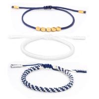 Pulseiras de fio de nylon, Corda de nylon, with cobre, feito à mão, três peças & joias de moda & para mulher, dois diferentes cores, comprimento 16-26 cm, vendido por Defina