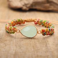 Gemstone Bracelets Impression Jasper with ​Amazonite​ & Nylon Cord & Zinc Alloy handmade fashion jewelry & for woman multi-colored Sold Per 16-30 cm Strand