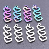 Stainless Steel Heart Pendants 304 Stainless Steel Vacuum Ion Plating DIY & hollow Sold By PC