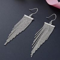 Fashion Fringe Oorbellen, Zinc Alloy, mode sieraden & voor vrouw, nikkel, lood en cadmium vrij, 14.8x70.6mm, Verkocht door pair