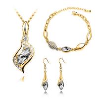 Zinklegering Sieraden Sets, Zinc Alloy, met 2.36inch extender keten, verschillende stijlen voor de keuze & voor vrouw & met strass, meer kleuren voor de keuze, nikkel, lood en cadmium vrij, Lengte Ca 7.09 inch, Ca 17.72 inch, Verkocht door PC