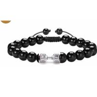 Edelsteen armbanden, Natuursteen, met Zinc Alloy, Barbell, plated, verschillende materialen voor de keuze & verstelbaar & voor de mens, meer kleuren voor de keuze, Lengte Ca 7-9.4 inch, Verkocht door PC