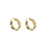 Boucle d'oreille Creole cerceau laiton, Placage de couleur d'or, bijoux de mode & pour femme & émail, protéger l'environnement, sans nickel, plomb et cadmium, 20mm, Vendu par paire