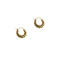 Boucle d'oreille Creole cerceau laiton, Placage de couleur d'or, bijoux de mode & pour femme, protéger l'environnement, sans nickel, plomb et cadmium, 10mm, Vendu par paire