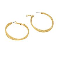 Zinc Alloy Hoop Earring, Donut, guldfarve belagt, mode smykker & for kvinde & hule, nikkel, bly & cadmium fri, 47x47mm, Solgt af par