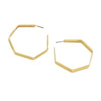 Pendientes de Perno de Aleación de Zinc, chapado en color dorado, Joyería & para mujer, libre de níquel, plomo & cadmio, 47x47mm, Vendido por Par