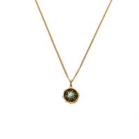 Acier inoxydable 304 collier, avec turquoise, avec 2inch chaînes de rallonge, Plaqué d'or, styles différents pour le choix & pour femme & émail, Longueur Environ 15.7 pouce, Vendu par PC