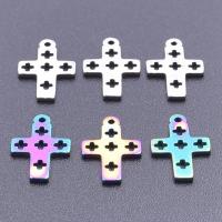 Nerūdijančio plieno Cross Pakabukai, 304 Nerūdijantis plienas, Kirsti, Pasidaryk pats & tuščiaviduris, daugiau spalvų pasirinkimas, 9x14mm, Pardavė PC