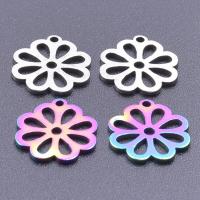 Stainless Steel Flower Pendant 304 Stainless Steel Vacuum Ion Plating DIY & hollow Sold By PC