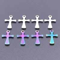 Pendants Cruach Cross dhosmálta, 304 Cruach dhosmálta, DIY, dathanna níos mó le haghaidh rogha, 7x13mm, Díolta De réir PC