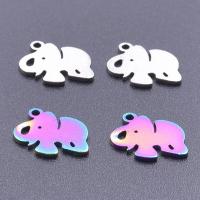 Aço inoxidável animal Pingentes, Aço inoxidável 304, Elefante, DIY, Mais cores pare escolha, 11x12mm, vendido por PC