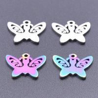 Zwierzę Zawieszki ze stali nierdzewnej, Stal nierdzewna 304, Motyl, DIY, dostępnych więcej kolorów, 11x13mm, sprzedane przez PC