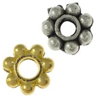 Zinc Alloy Spacer Kralen, Bloem, plated, DIY, meer kleuren voor de keuze, nikkel, lood en cadmium vrij, 6x2mm, Gat:Ca 1.5mm, Ca 5000KG/Lot, Verkocht door Lot