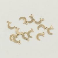 Arany töltött ékszer, Gold-teli, Hold, DIY, nikkel, ólom és kadmium mentes, 8.2x5.1x0.5mm, Lyuk:Kb 0.9mm, Által értékesített PC